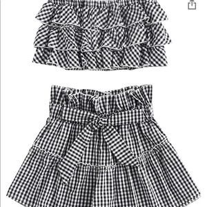 Gingham crop top and shorts